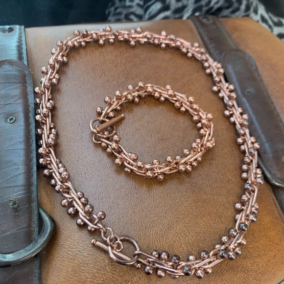 Copper rosé coloured metal toggle choker AND bracelet ❤️ - Picture 6 of 7